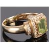 Image 3 : 14K YELLOW GOLD DIAMOND CHRYSOPRASE RING