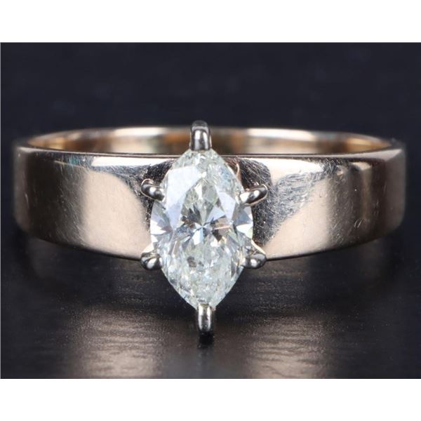 1.12CT MARQUISE DIAMOND 14K YELLOW GOLD RING