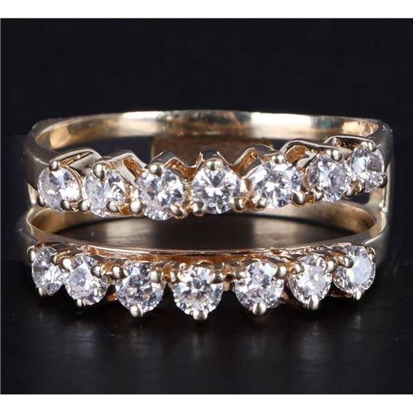 0.98CTW DIAMOND 14K YELLOW GOLD RING GUARD