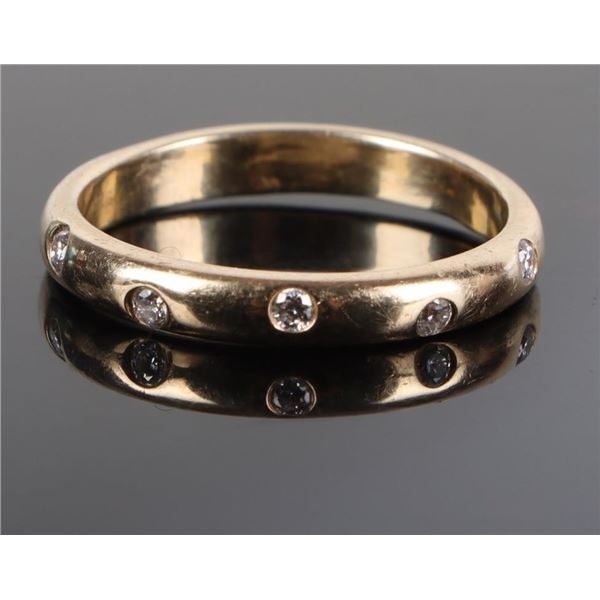 DAINTY 14K YELLOW GOLD LADIES DIAMOND BAND