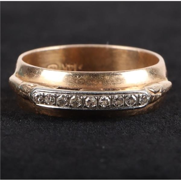 14K YELLOW GOLD DIAMOND LADIES RING