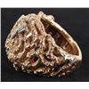 Image 2 : 14K YELLOW GOLD DIAMOND NUGGET STYLE MENS RING