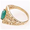 Image 2 : 14K YELLOW GOLD MARQUISE EMERALD LADIES RING