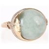 Image 1 : 14K GOLD LIGHT GREEN JADE MOON LADIES RING