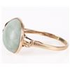 Image 2 : 14K GOLD LIGHT GREEN JADE MOON LADIES RING