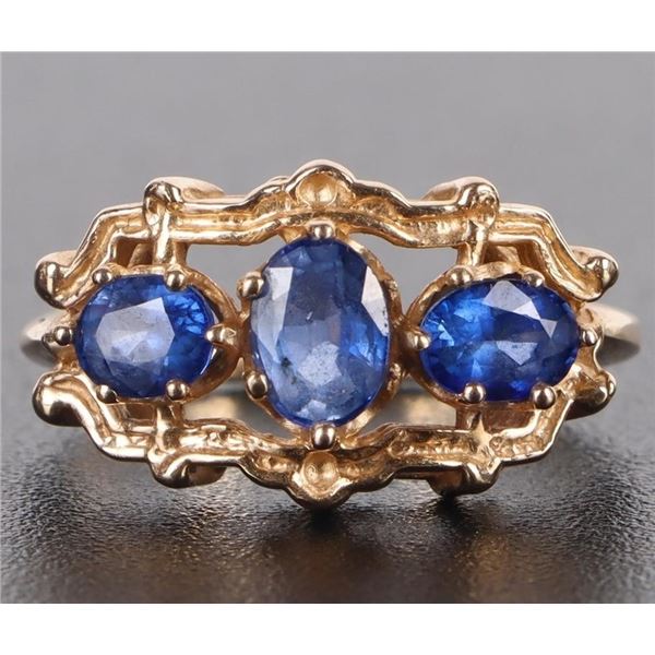 BLUE SAPPHIRE 14K YELLOW GOLD LADIES RING