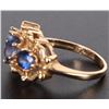 Image 3 : BLUE SAPPHIRE 14K YELLOW GOLD LADIES RING