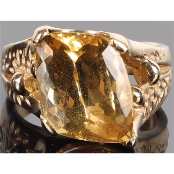 14K YELLOW GOLD SPINEL LADIES UNIQUE RING