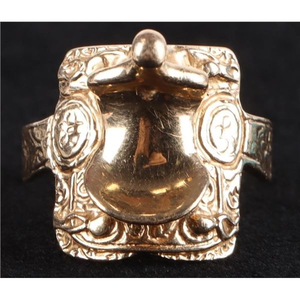 14K YELLOW GOLD HORSE SADDLE LADIES RING