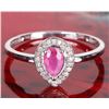 Image 2 : 14K WHITE GOLD RUBY DIAMOND LADIES RING
