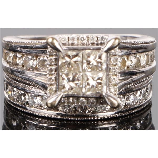 14K WHITE GOLD DIAMOND LADIES WEDDING RING SET