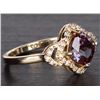 Image 2 : GREEN LAB ALEXANDRITE DIAMOND 10K GOLD RING