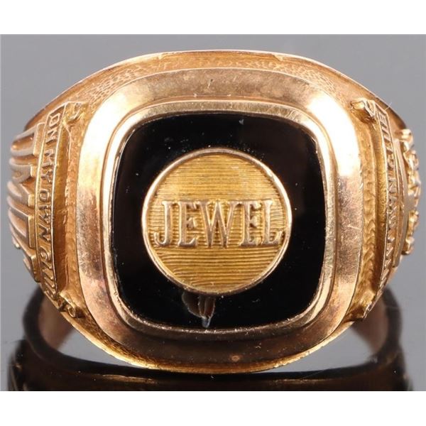 10K YELLOW GOLD ONYX OMOC T-JEWEL MEN'S RING