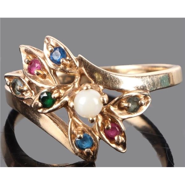 10K YELLOW GOLD GEMSTONE LADIES RING