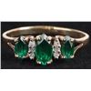 Image 1 : EMERALD & SAPPHIRE 10K YELLOW GOLD LADIES RING