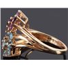 Image 3 : 10K YELLOW GOLD TOPAZ & AMETHYST LADIES RING