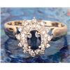 Image 1 : 10K YELLOW GOLD DIAMOND SAPPHIRE LADIES RING