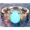 Image 2 : SLEEPING BEAUTY TURQUOISE DIAMOND 10K GOLD RING