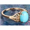 Image 3 : SLEEPING BEAUTY TURQUOISE DIAMOND 10K GOLD RING