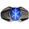 Image 1 : 2.0CT STAR SAPPHIRE 10K WHITE GOLD UNISEX RING