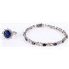 Image 1 : STERLING SILVER SAPPHIRE TOPAZ RING & BRACELET SET