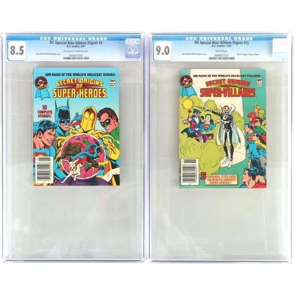 DC SPECIAL BLUE RIBBON DIGEST #9 & 15 CGC 8.5/ 9.0