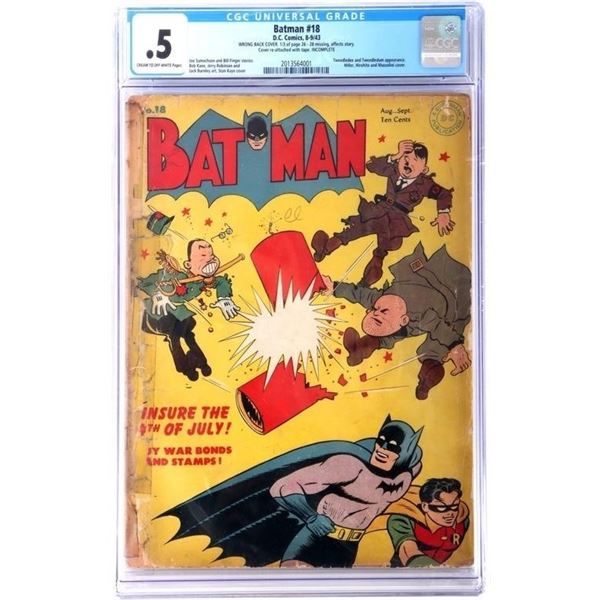 BATMAN #18 CGC 0.5 TWEEDLEDEE & TWEEDLEDUM APPEAR