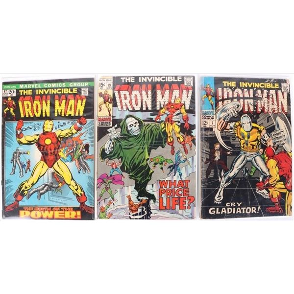 IRON MAN #7, #19 & #47 SILVER AGE COMIC BOOKS