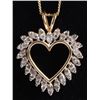 Image 1 : 14K YELLOW GOLD DIAMOND HEART LADIES NECKLACE