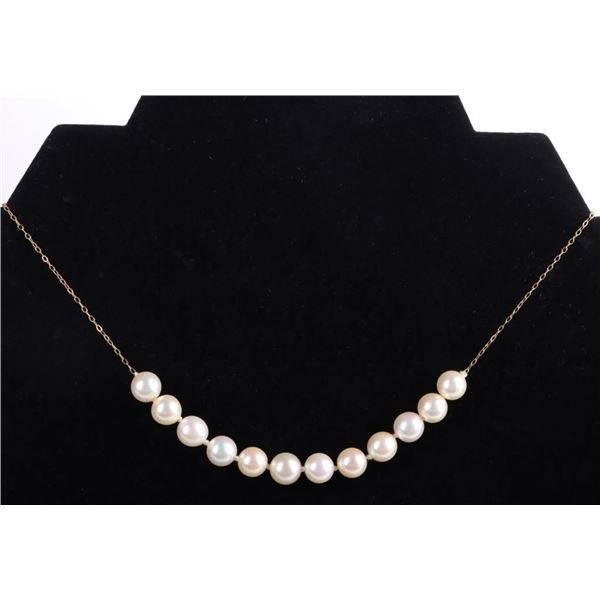 6.8-7.3MM FRESHWATER PEARLS 14K GOLD NECKLACE