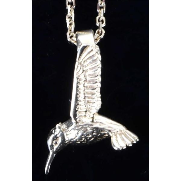 14K YELLOW GOLD HUMMINGBIRD UNISEX NECKLACE