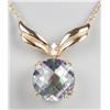 Image 1 : 10K YELLOW GOLD MYSTIC TOPAZ & DIAMOND NECKLACE