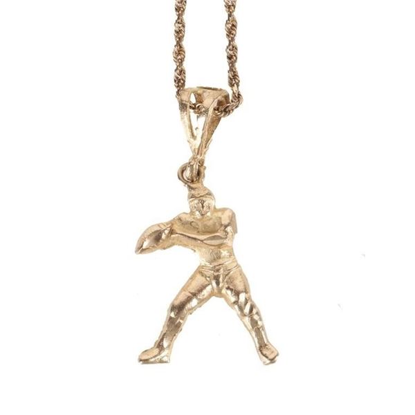 FOOTBALL FAN 10K YELLOW GOLD NECKLACE