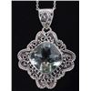 Image 1 : MASSIVE 15CT PRASIOLITE STERLING SILVER NECKLACE