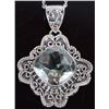 Image 2 : MASSIVE 15CT PRASIOLITE STERLING SILVER NECKLACE