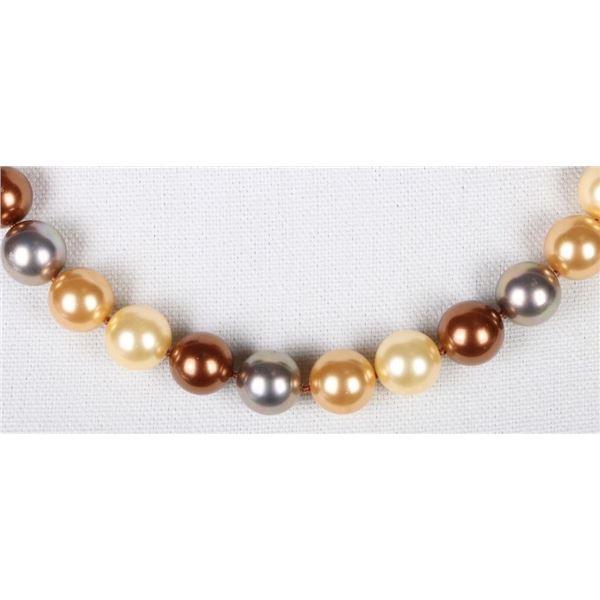 HUGE CHOCOLATE GENUINE PEARL STERLING NECKLACE