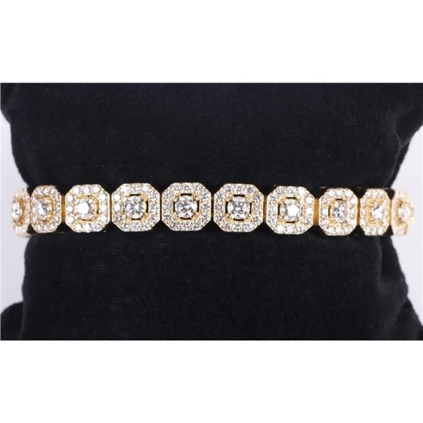 9.80CTW NATURAL DIAMOND 14K GOLD BRACELET