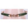 Image 1 : 8.5" GREEN JADE 14K GOLD LADIES BRACELET
