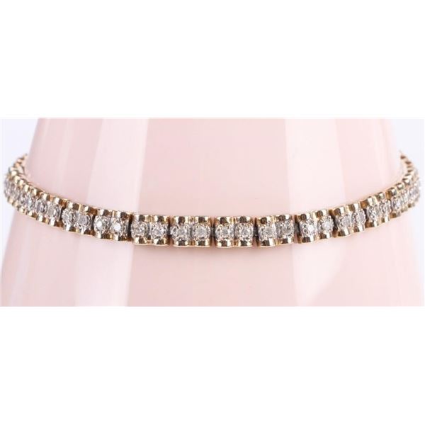 0.54CTW DIAMOND 10K YELLOW GOLD LADIES BRACELET