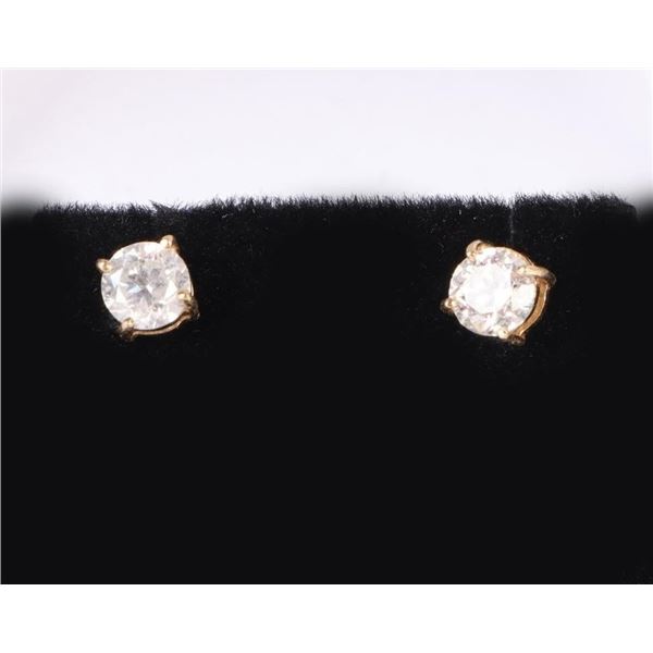 14K YELLOW GOLD 0.90CTW DIAMOND STUD EARRINGS