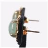 Image 2 : GREEN JADE 14K YELLOW GOLD LADIES EARRINGS