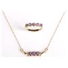 Image 1 : PURPLE SAPPHIRE DIAMOND 10K YELLOW GOLD SET
