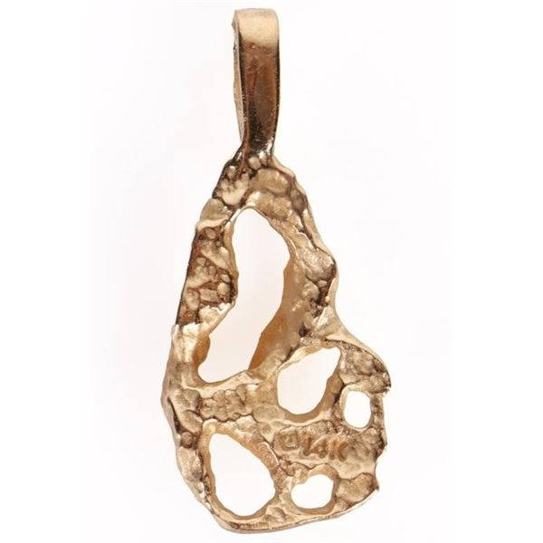 14K YELLOW GOLD ABSTRACT UNISEX PENDANT