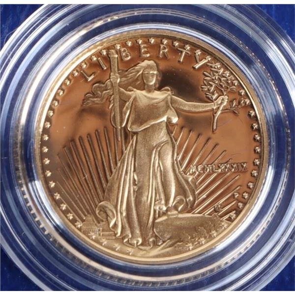 1989 P 1/10 OZT PROOF $5 FINE GOLD AMERICAN EAGLE
