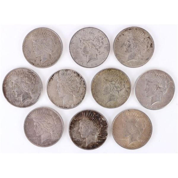 90% SILVER LIBERTY PEACE DOLLARS - (10)
