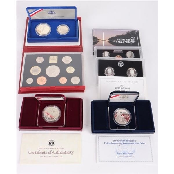ASSORTED PROOF U.S./ UK COINAGE SETS - (5)