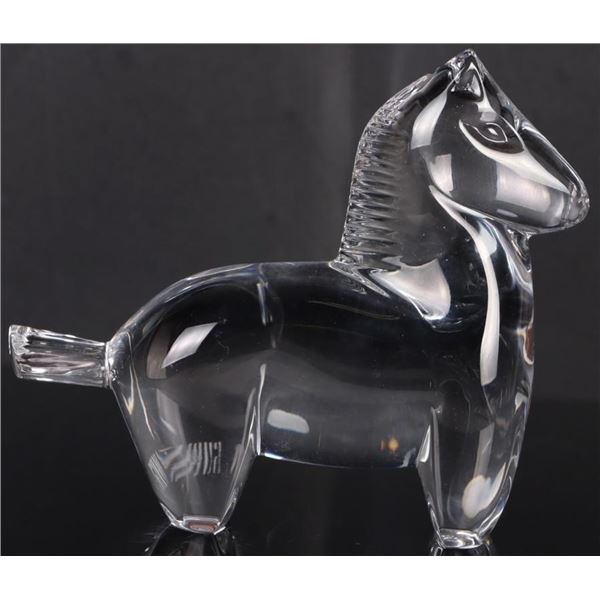 BACCARAT GUMP'S CRYSTAL TROJAN HORSE PAPERWEIGHT