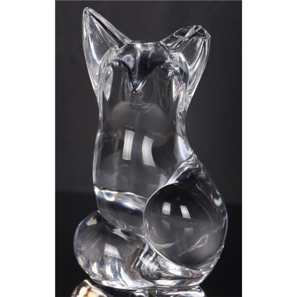 STEUBEN VINTAGE CRYSTAL FOX SIGNED PAPERWEIGHT