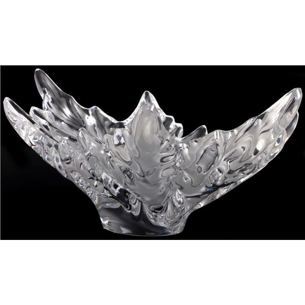 VINTAGE LALIQUE CHAMPS-ELYSEES LEAF DESIGN BOWL