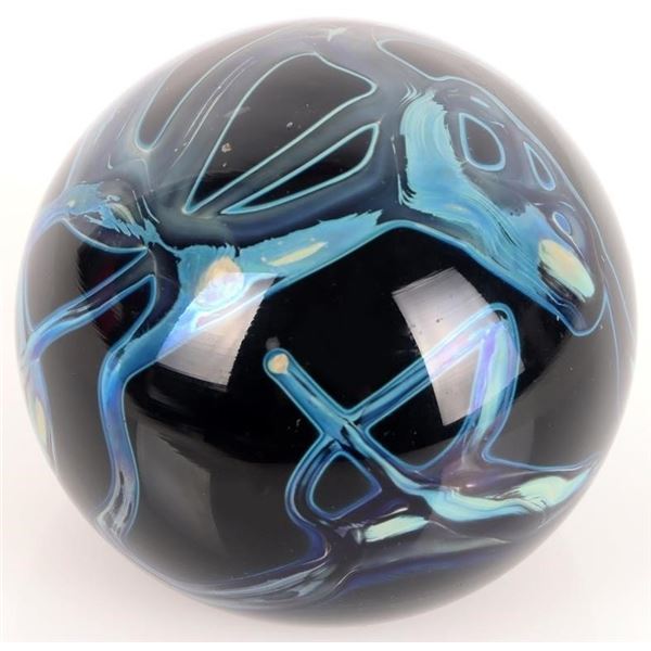 J. BYRON SIGNED ART GLASS PAPERWEIGHT